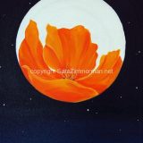 California Poppy with Moon Meditation No. 2, Acrylic on Canvas- SOLD
