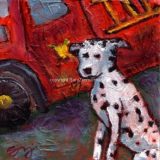 On Call (Dalmation), Acrylic on canvas-
6 in x 6 in -SOLD