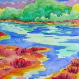 Elkhorn Slough, No.1, Watercolor on Paper- 10 in x 14 in -SOLD 