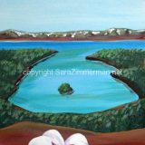 Emerald Bay, No.1, Acrylic on Paper- 7.5 in x 5.25 in – $90