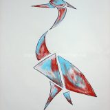 Heron No. 2, Ink and Oil Pastel on Paper- 23.25 in x 18 in – $190