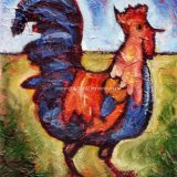 Julie's Rooster, Acrylic on canvas, 8 in x 10 in- SOLD 