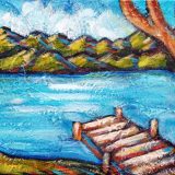 Lake Tahoe Summer 2, acrylic on canvas, 8in x 10in, SOLD