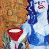 Margarita Hayworth
24 in x 20 in, Mixed media on canvas, framed – SOLD