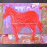 Red Horse
24 in x 20 in, Mixed media on canvas, framed – SOLD