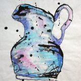 Sunset Pitcher, Mixed Media on Paper- 17 in x 16 in – $100