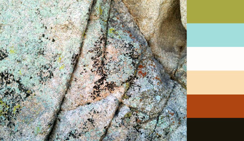 Color palette inspired by Joshua Tree boulder