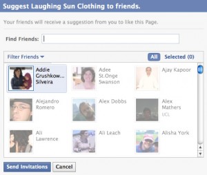 How to suggest Facebook fan pages to friends 2