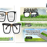 Business card design, branding, web design, social media platform design, icon design, graphic design and mascot design for BrandGeek, copyright attorney