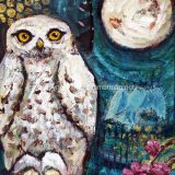 Arctic Owl (My Love), mixed media on canvas, framed at 11 in x 14 in – SOLD