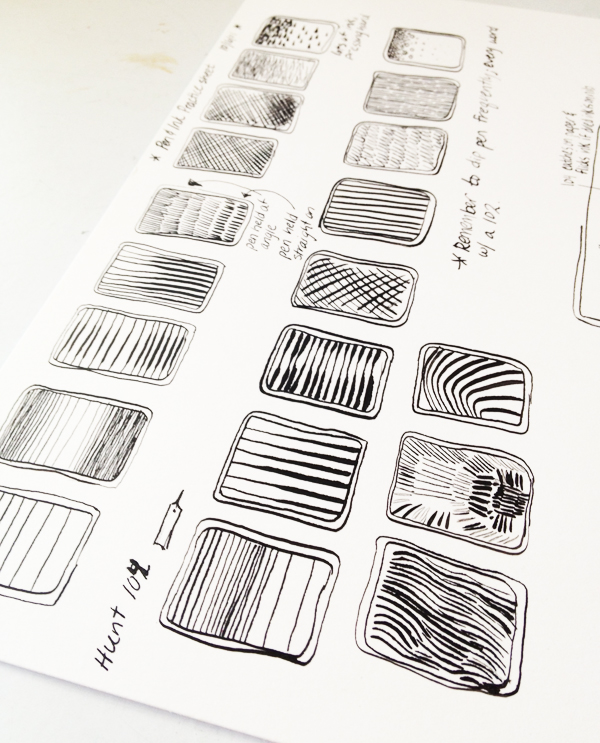 hatchmarks and line samples for illustrators