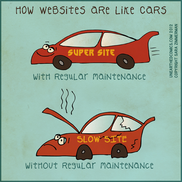 Websites need maintenance cartoon