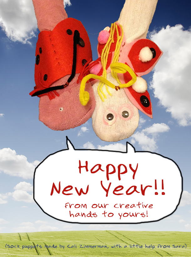 Happy New Years greetings from graphic designer Sara Zimmerman and family