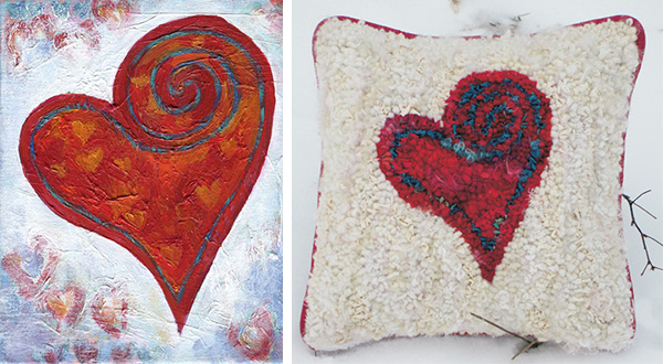 Creative Heart inspires pillow design