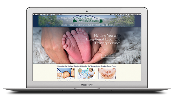 Tahoe Forest Women's Center website design and development