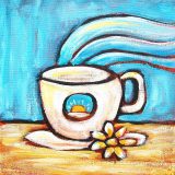 Morning Coffee, acrylic on canvas, 10in x 10in, (reg. $150) SALE: $75