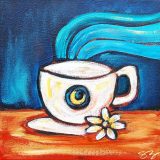 Night Coffee, acrylic on canvas, 10in x 10in, (reg. $150) SALE: $75