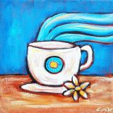 Noon Coffee, acrylic on canvas, 10in x 10in, (reg. $150) SALE: $75