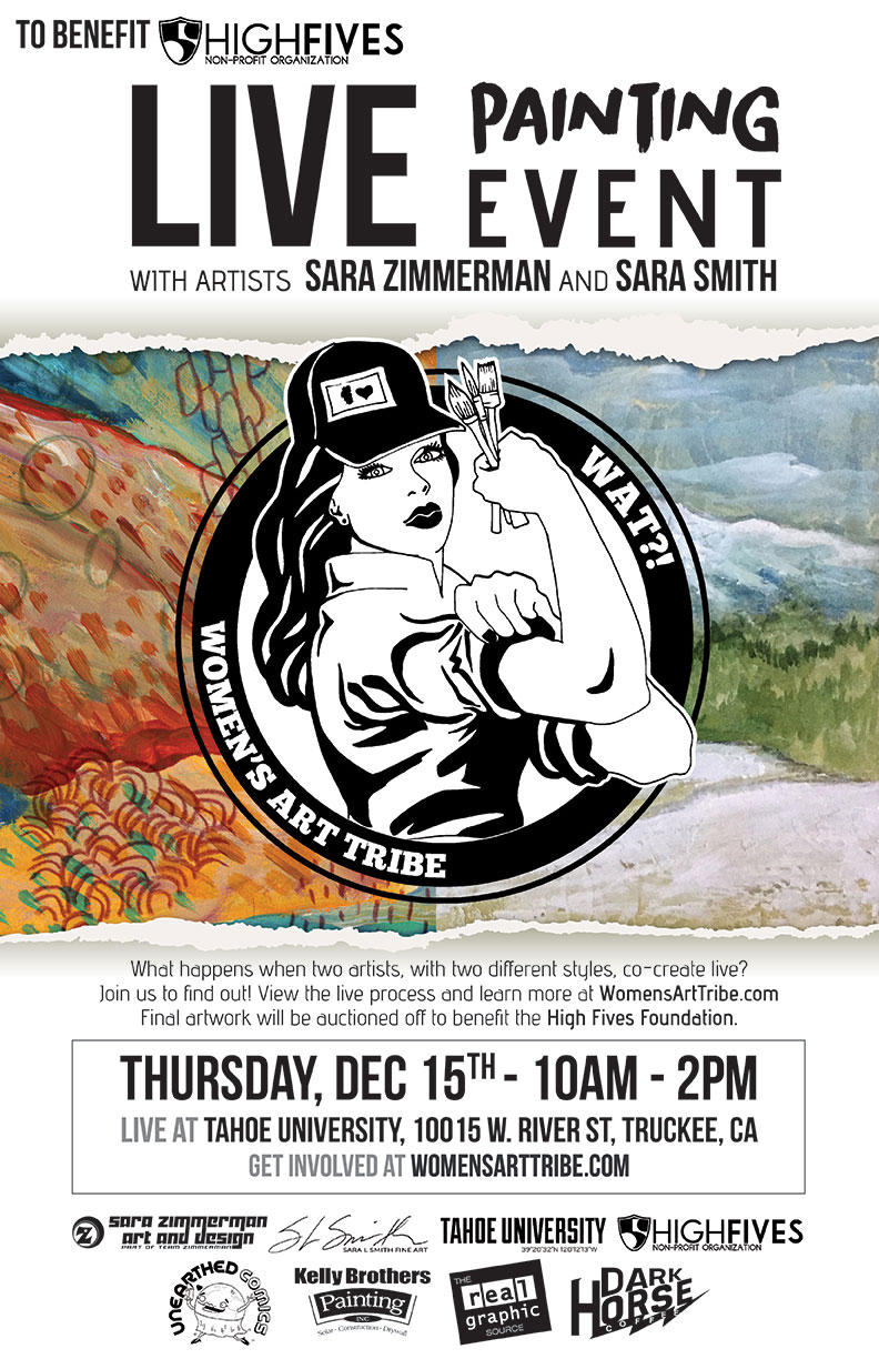 Womens art tribe december event featuring sara zimmerman and sara smith