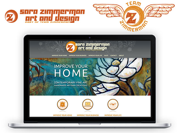 New Sara Zimmerman and Team ZImmerman graphic design and website design look