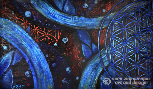 Healing art and abstract sacred geometry art